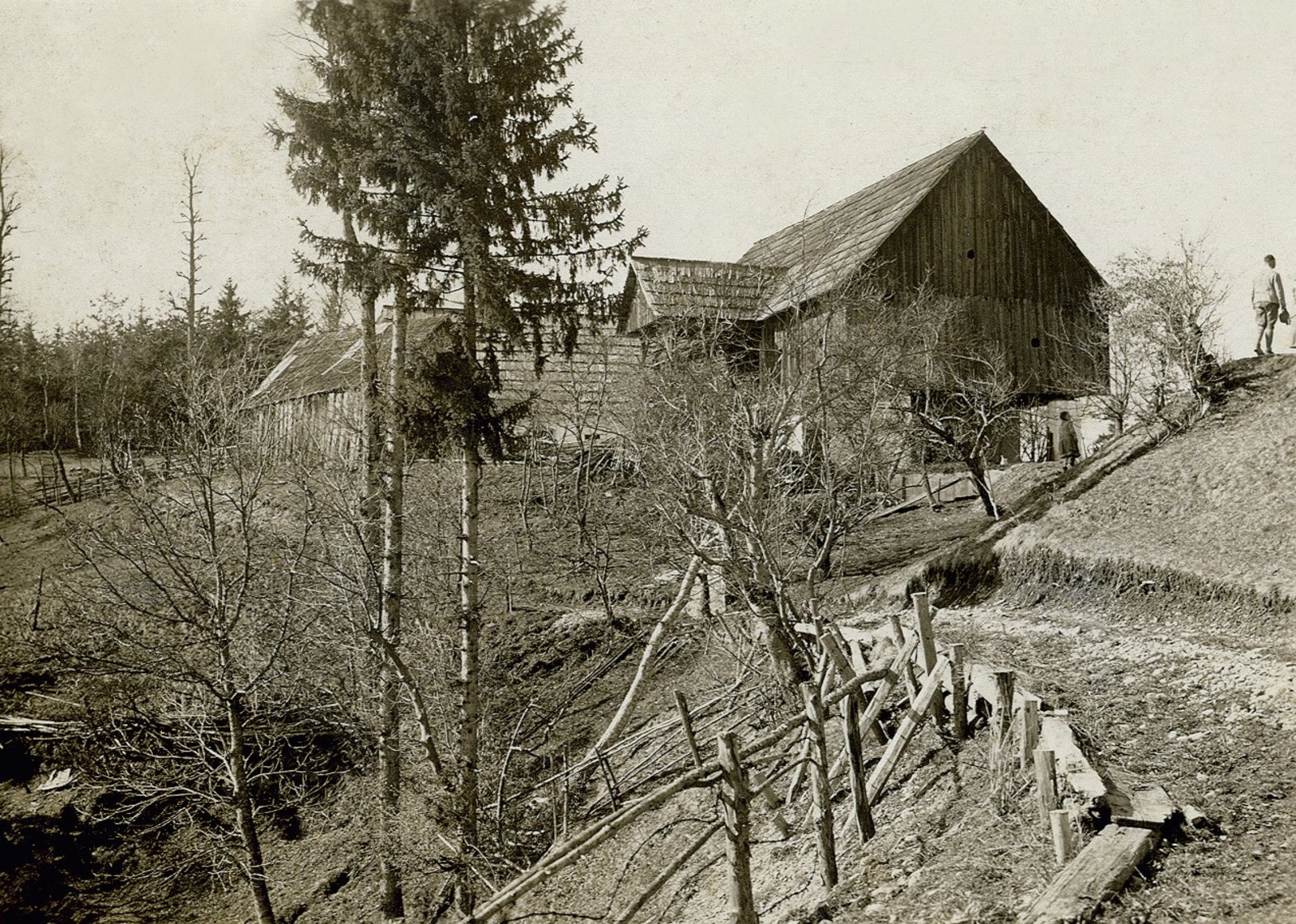 Rutarhof (ursprünglicher Zustand mit Holzhütte im Süden)