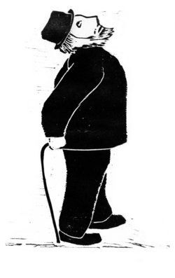 Aufschauender Bauer