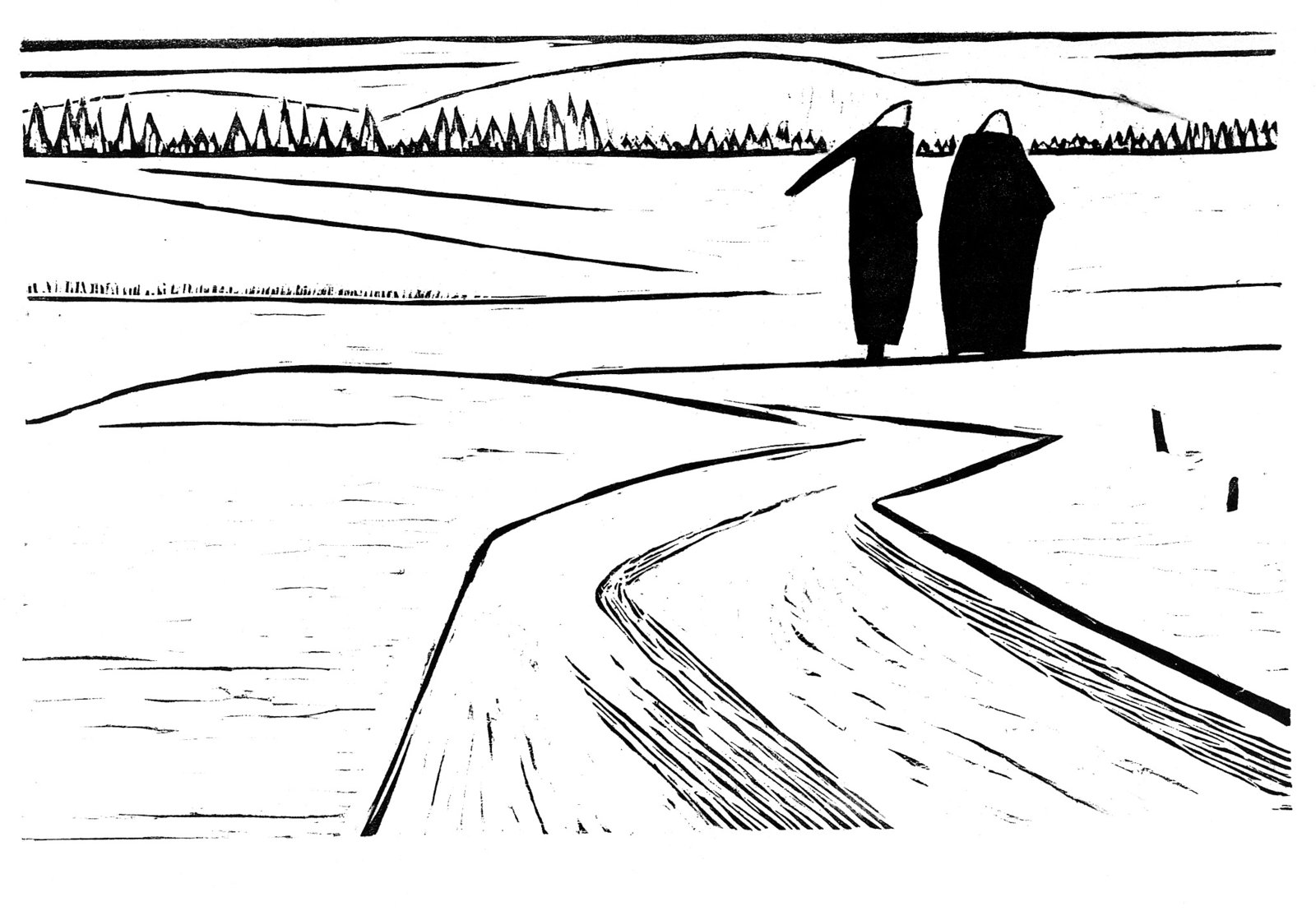 Zwei Frauen auf dem Heimweg