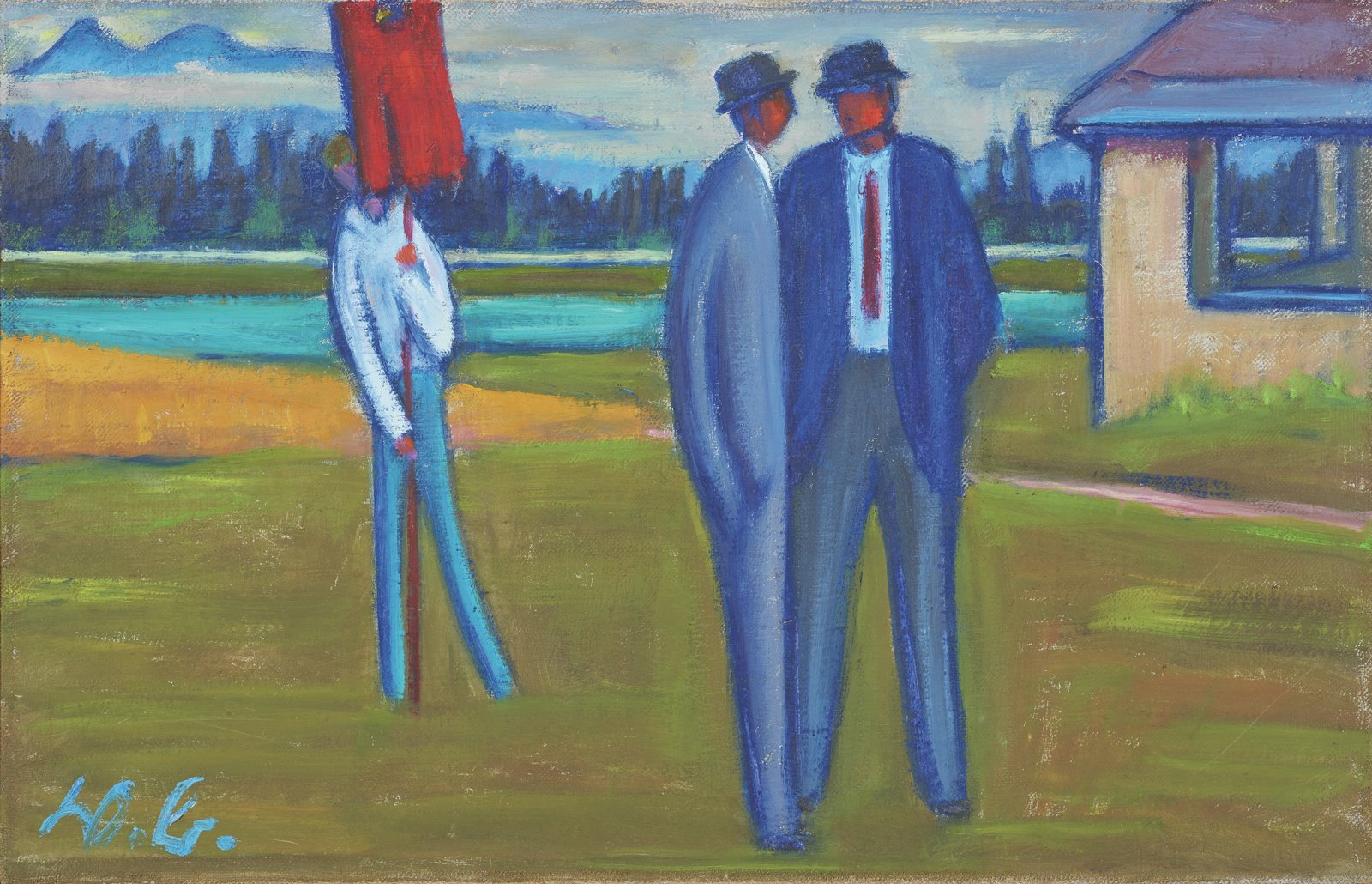 Männer vor der Kirche