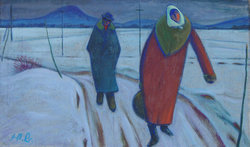 Bauernpaar im Winter