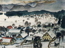 Dorf im Winter